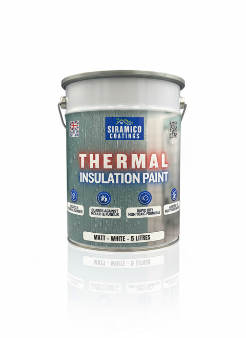 Thermal Insulation Coating for Walls, Cladding and Containers - White Matt Finish