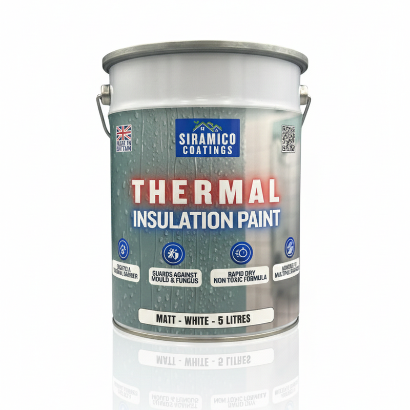 Thermal Insulation Coating for Walls, Cladding and Containers - White Matt Finish