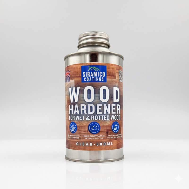 Siramico Coatings | Wood Hardener for Rotted Wood | 500ml | Clear Deep Penetrating Wood Hardener | Treats All Types of Timber