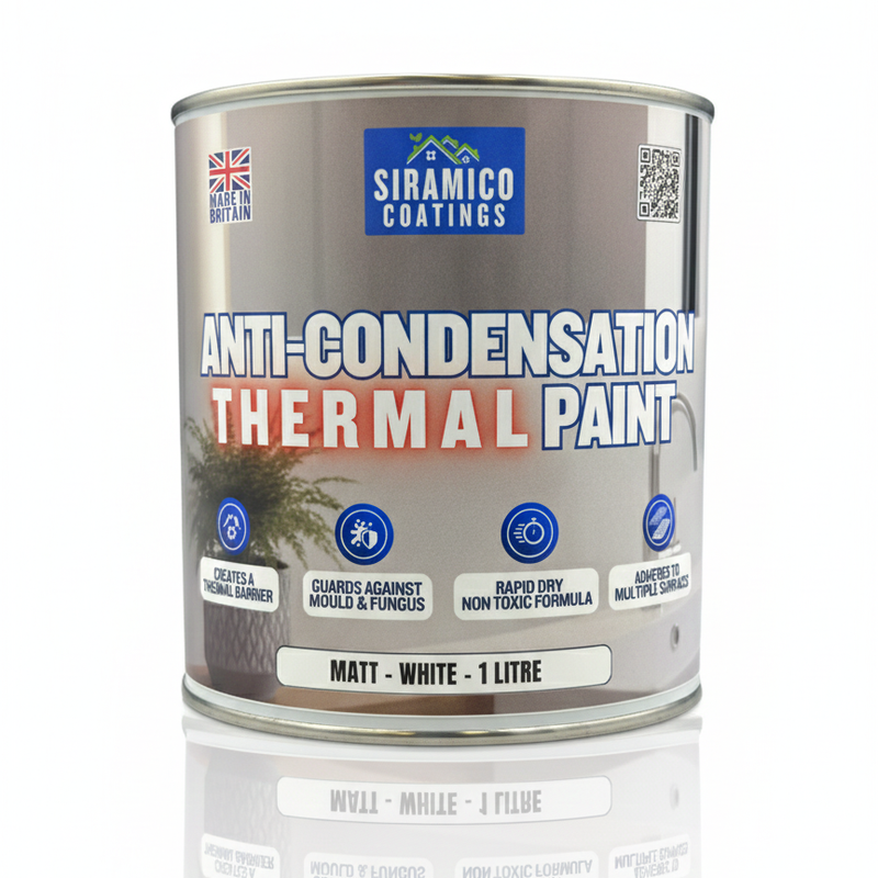 Anti Condensation Thermal Paint | 1 & 5 Litres - Matt White | British Made | Siramico Coatings