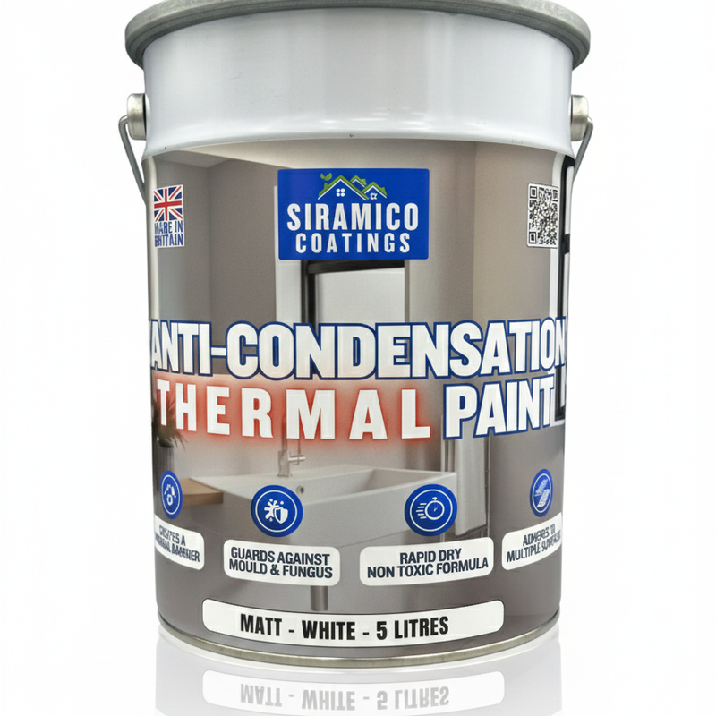 Anti Condensation Thermal Paint | 1 & 5 Litres - Matt White | British Made | Siramico Coatings