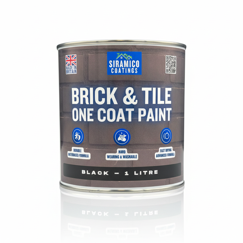 Brick & Tile Paint | Black | 1 Litre, 2.5 Litres or 5 Litres | Siramico Coatings