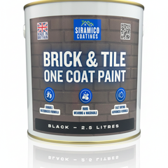 Brick & Tile Paint | Black | 1 Litre, 2.5 Litres or 5 Litres | Siramico Coatings