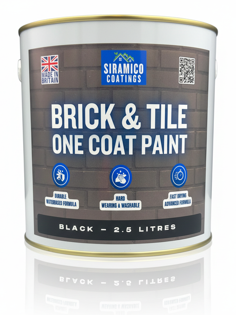 Brick & Tile Paint | Black | 1 Litre, 2.5 Litres or 5 Litres | Siramico Coatings