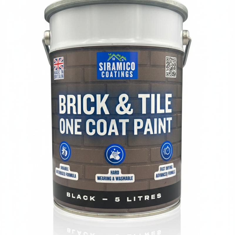 Brick & Tile Paint | Black | 1 Litre, 2.5 Litres or 5 Litres | Siramico Coatings