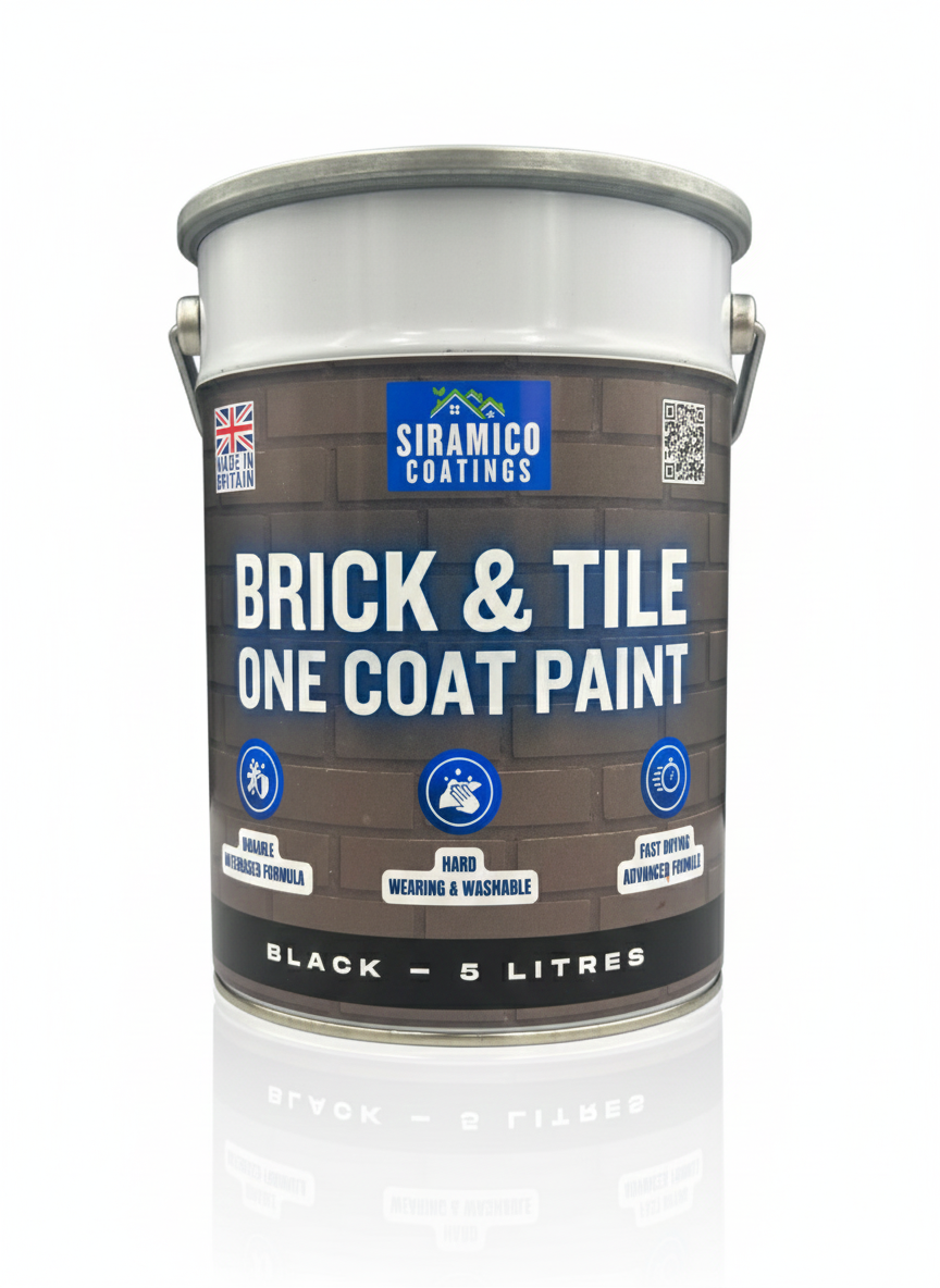 Brick & Tile Paint | Black | 1 Litre, 2.5 Litres or 5 Litres | Siramico Coatings
