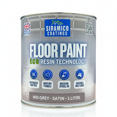 Floor Paint | 1 Litre | Satin | Water-Based Quick-Dry Formula - Non-Toxic, No-VOC, Durable Coating for Concrete, Brick, Stone & Wood Floors