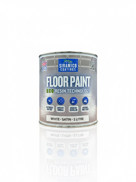 Floor Paint | 1 Litre | Satin | Water-Based Quick-Dry Formula - Non-Toxic, No-VOC, Durable Coating for Concrete, Brick, Stone & Wood Floors