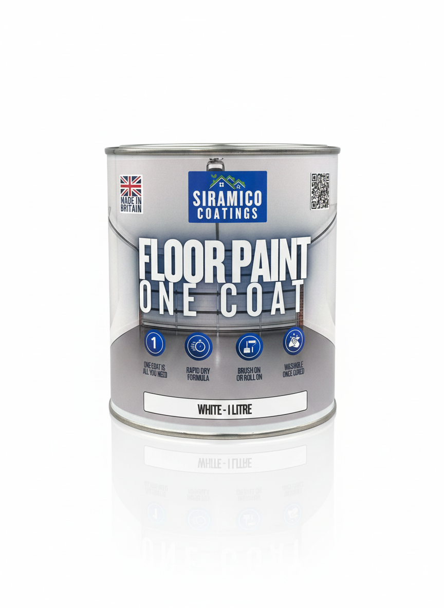 One Coat Anti-Slip Floor Paint | 1 - 5 Litres I Waterbased, Quick Drying Formula | Black - Dark Grey - Mid Grey - Light Grey - White