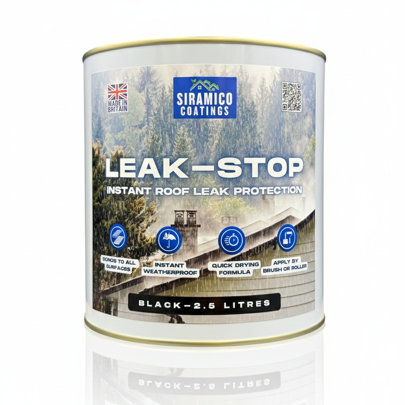 Leak-Stop™ Rapid Roof Repair | Black - 1 or 2.5 Litres | Instant Leak Prevention Solution