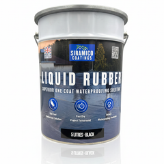 Siramico Liquid Rubber Roof Coating | 5 Litres | Instant Leak Seal Technology I Quick Drying, One Coat Waterproofing Sealant | Black, Grey & Clear