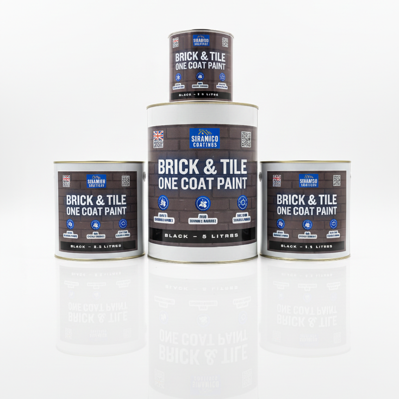 Brick & Tile Paint | Black | 1 Litre, 2.5 Litres or 5 Litres | Siramico Coatings