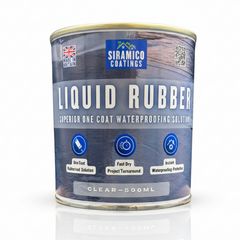 Siramico Coatings Liquid Rubber Roof Coating | 500ml & 1 Litre | Instant Leak Seal Technology I Quick Drying, One Coat Waterproofing Sealant | Black, Grey & Clear