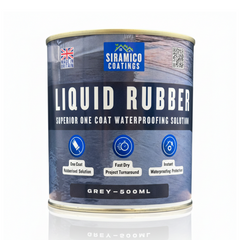 Siramico Coatings Liquid Rubber Roof Coating | 500ml & 1 Litre | Instant Leak Seal Technology I Quick Drying, One Coat Waterproofing Sealant | Black, Grey & Clear