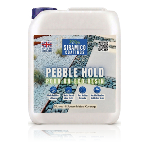 Pebble Hold Pour On ECO-Resin™ – Pebble & Stone Binder | 5L Covers 8m² | Clear, Pet Safe & Permeable