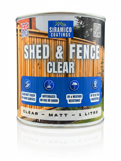 Siramico Coatings Shed & Fence Clear – ECO Resin Technology | Wood Sealer & Protector for Outdoor Wood, Fences, Decking & Garden Structures