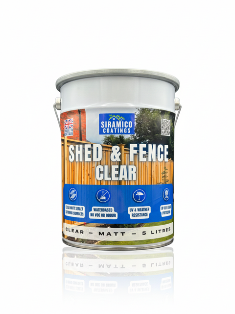 Siramico Coatings Shed & Fence Clear – ECO Resin Technology | Wood Sealer & Protector for Outdoor Wood, Fences, Decking & Garden Structures