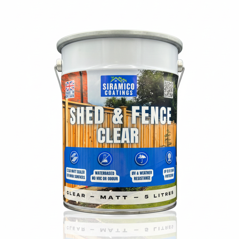 Siramico Coatings Shed & Fence Clear – ECO Resin Technology | Wood Sealer & Protector for Outdoor Wood, Fences, Decking & Garden Structures