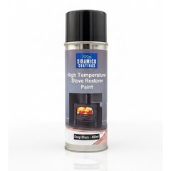 Stove, Chiminea, Smoker & BBQ Spray Paint Restorer | High Temperature Paint Formula up to 1000°C | Deep Black, Ice White or Flame Red | 400ml
