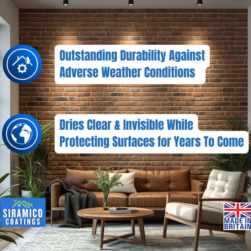 Brick & Dust Sealer I Matt Finish I Dustproofer, Stain Resistant, Solvent-Free & Breathable Brick Protector for Internal Brickwork, Stone, Mortar & Blockwork