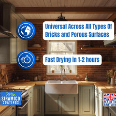 Brick & Dust Sealer I Matt Finish I Dustproofer, Stain Resistant, Solvent-Free & Breathable Brick Protector for Internal Brickwork, Stone, Mortar & Blockwork
