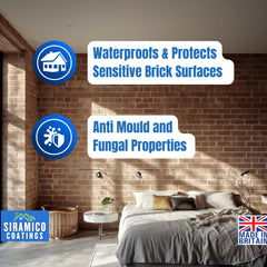 Brick & Dust Sealer I Matt Finish I Dustproofer, Stain Resistant, Solvent-Free & Breathable Brick Protector for Internal Brickwork, Stone, Mortar & Blockwork