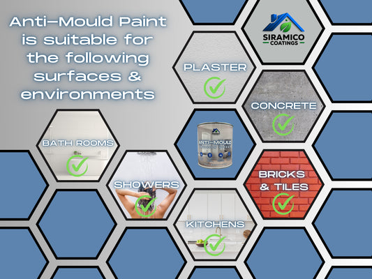 Anti-Mould Emulsion Ultra™ White Paint | 500ml 1 Litre 2.5 Litre or 5 Litre | Siramico Coatings