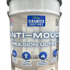 Anti-Mould Emulsion Ultra™ White Paint | 500ml 1 Litre 2.5 Litre or 5 Litre | Siramico Coatings