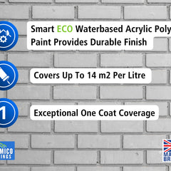 Brick & Tile Paint - Matt White - 1 Litre, 2.5 Litres or 5 Litres