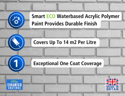 Brick & Tile Paint - Matt White - 1 Litre, 2.5 Litres or 5 Litres