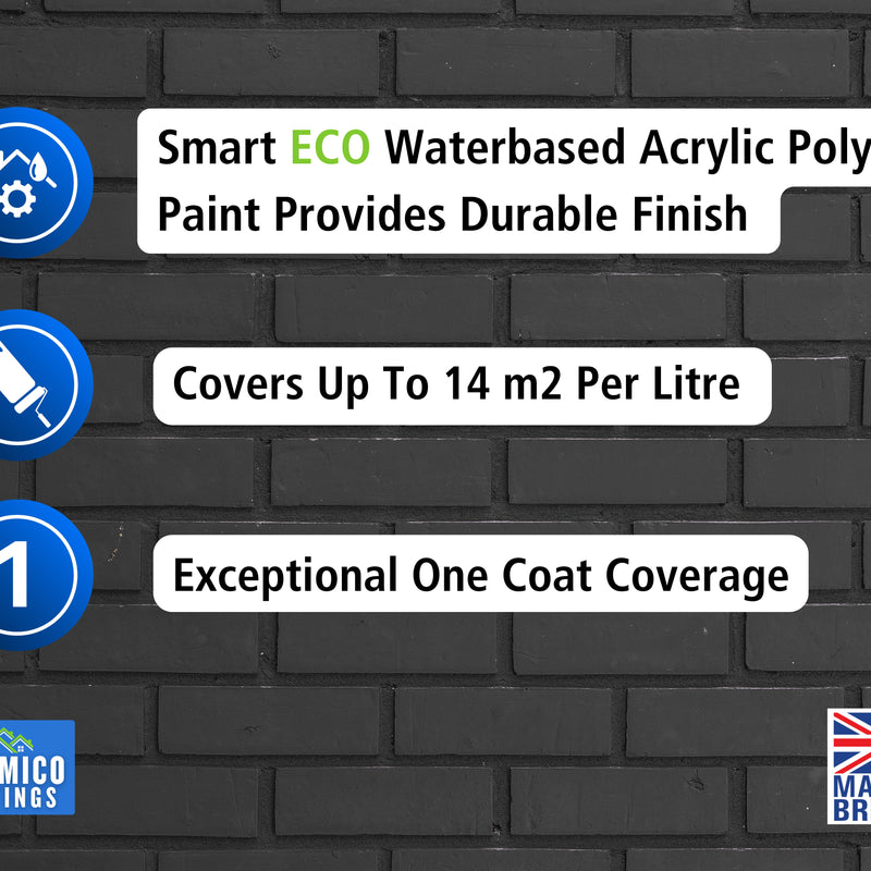 Brick & Tile Paint | Black | 1 Litre, 2.5 Litres or 5 Litres | Siramico Coatings