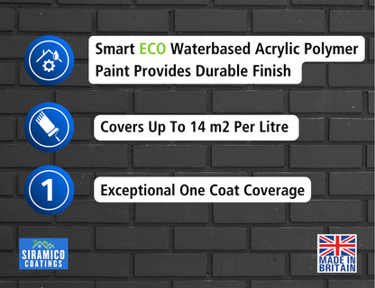 Brick & Tile Paint | Black | 1 Litre, 2.5 Litres or 5 Litres | Siramico Coatings
