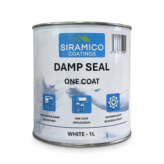 Damp Seal One Coat | 1, 2.5 & 5 Litres - Matt White | Siramico Coatings