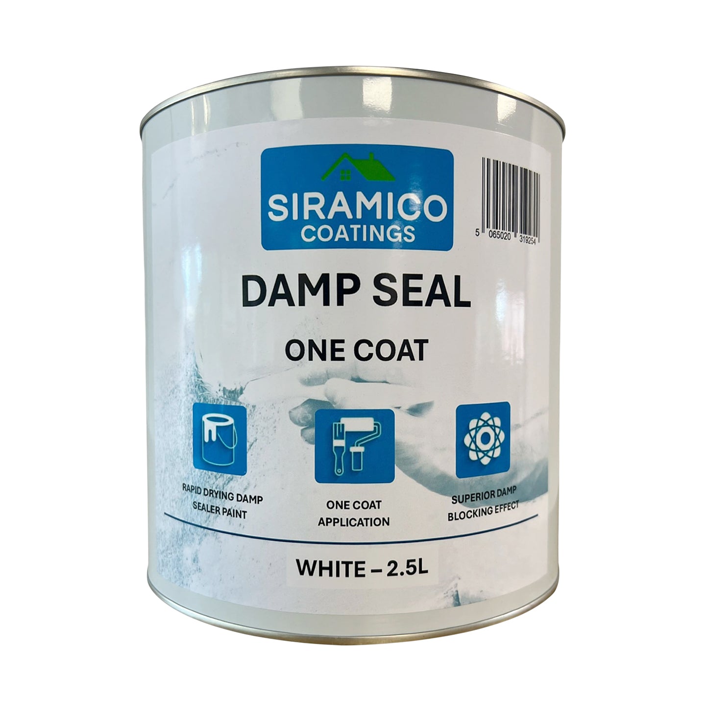 Damp Seal One Coat | 1, 2.5 & 5 Litres - Matt White | Siramico Coatings