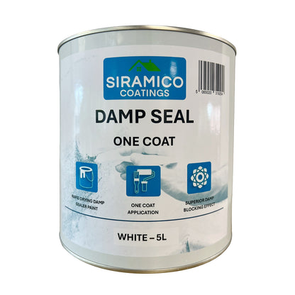 Damp Seal One Coat | 1, 2.5 & 5 Litres - Matt White | Siramico Coatings