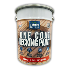 One Coat Anti-Slip Premium Decking Paint & Sealer | 30m² - 5 Litres | Mould & UV Resistant Formula | Cool White - Light Grey - Mid Grey - Dark Grey - Sage Green - Black - Brick Red