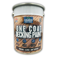 One Coat Anti-Slip Premium Decking Paint & Sealer | 30m² - 5 Litres | Mould & UV Resistant Formula | Cool White - Light Grey - Mid Grey - Dark Grey - Sage Green - Black - Brick Red