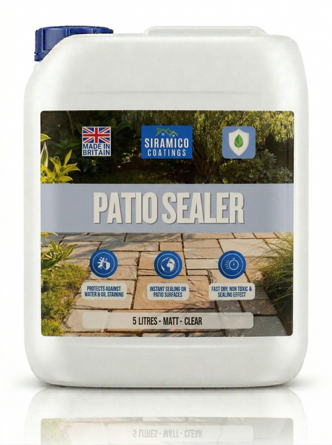 Patio Sealer I 5 litres I Matt Finish Patio & Paving Sealer for Indian Sandstone, Concrete, Brick & Block Paving I Waterproof, Stain Resistant, Outdoor & Indoor Floor Sealant