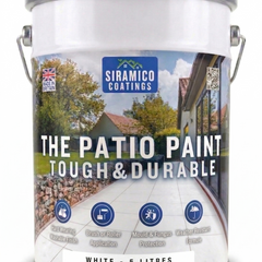 One Coat Anti-Slip Patio Paint for Concrete, Stone, Brick or Tile | 5 Litres | Premium One Coat Mould & UV Resistant Formula | White Grey Black Red